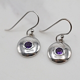 Cast Silver and Amethyst Earrings