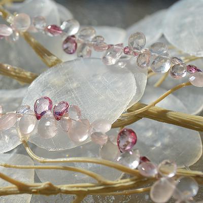 Rose Quartz and Pink Topaz Briolette Necklace