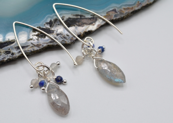 Labradorite, Lapis Lazuli Earrings