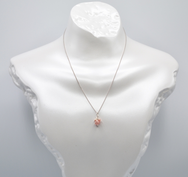 Rhodochrosite, Mother of Pearl and Tourmaline Pendant